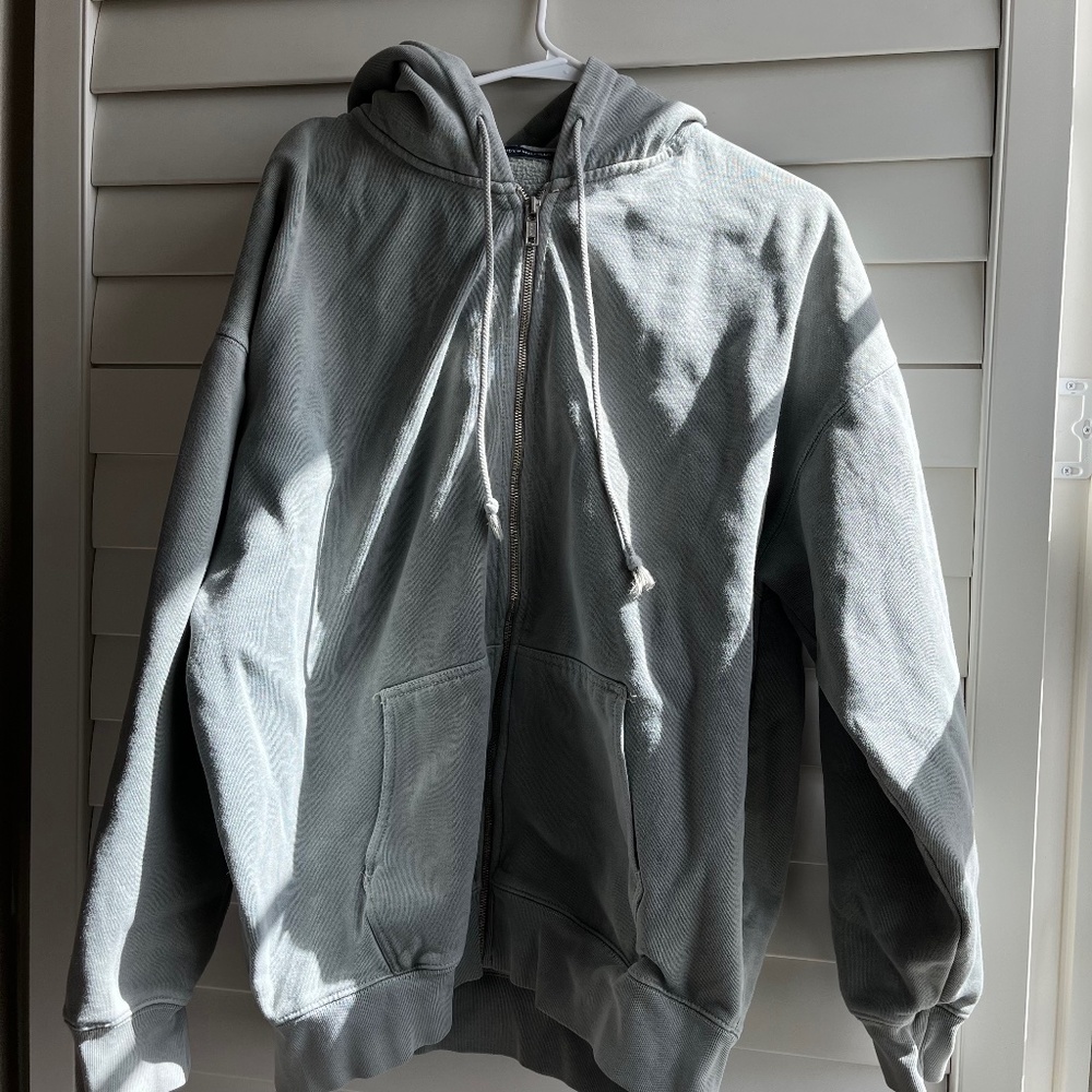 Brandy Melville Light Sage Green Zip Up Christy Hoodie